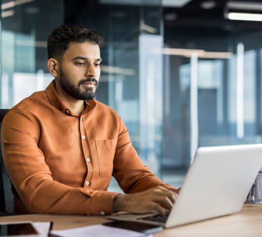 A man working on a laptop