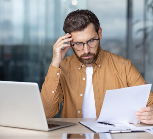 A man working on a laptop