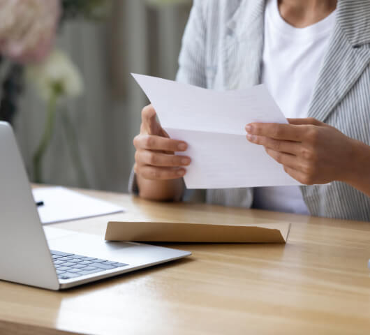 woman working with papers