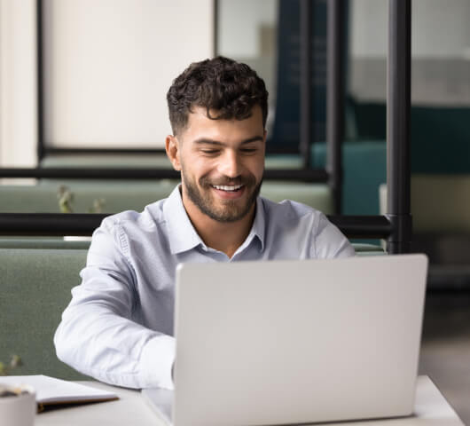 A man working on a laptop