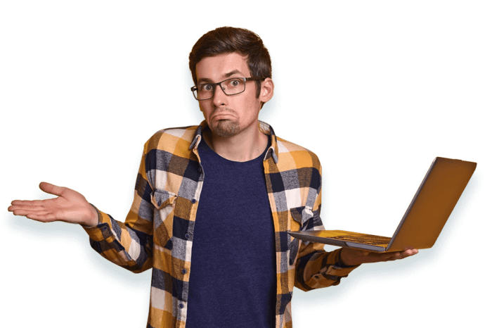 Man holding a laptop