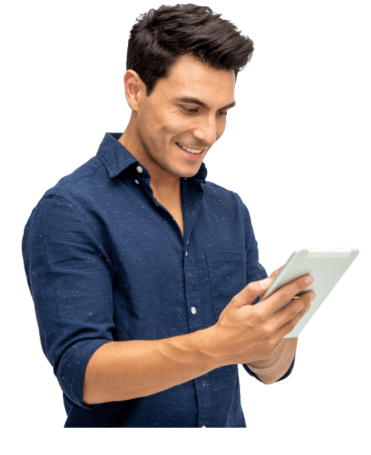 man working on a tablet