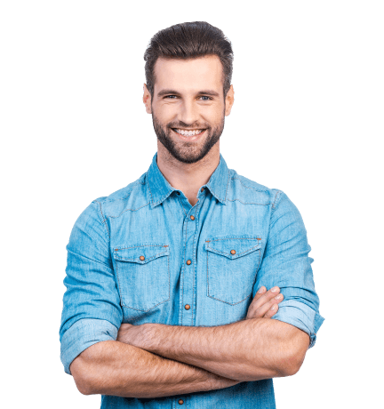 man standing with his arms crossed