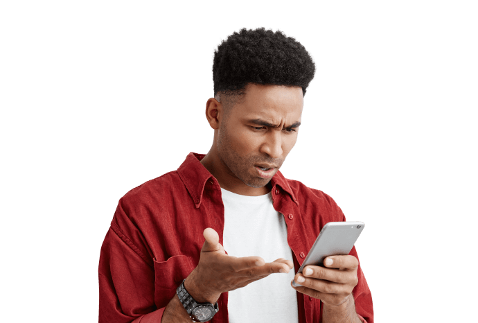 man looking at a phone